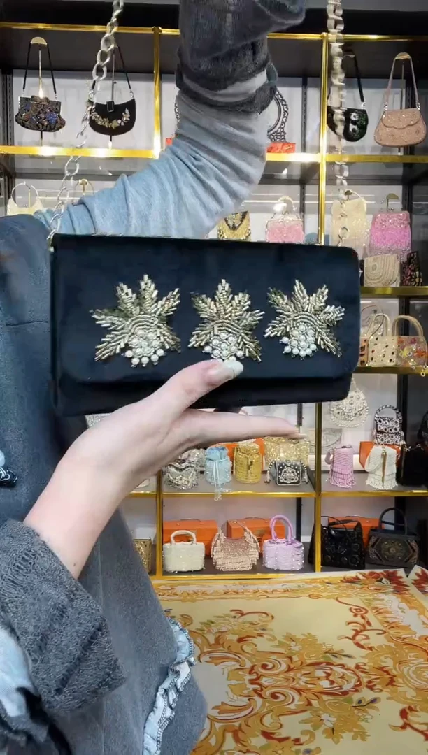 织物珠韵恒泽重工串珠手提包