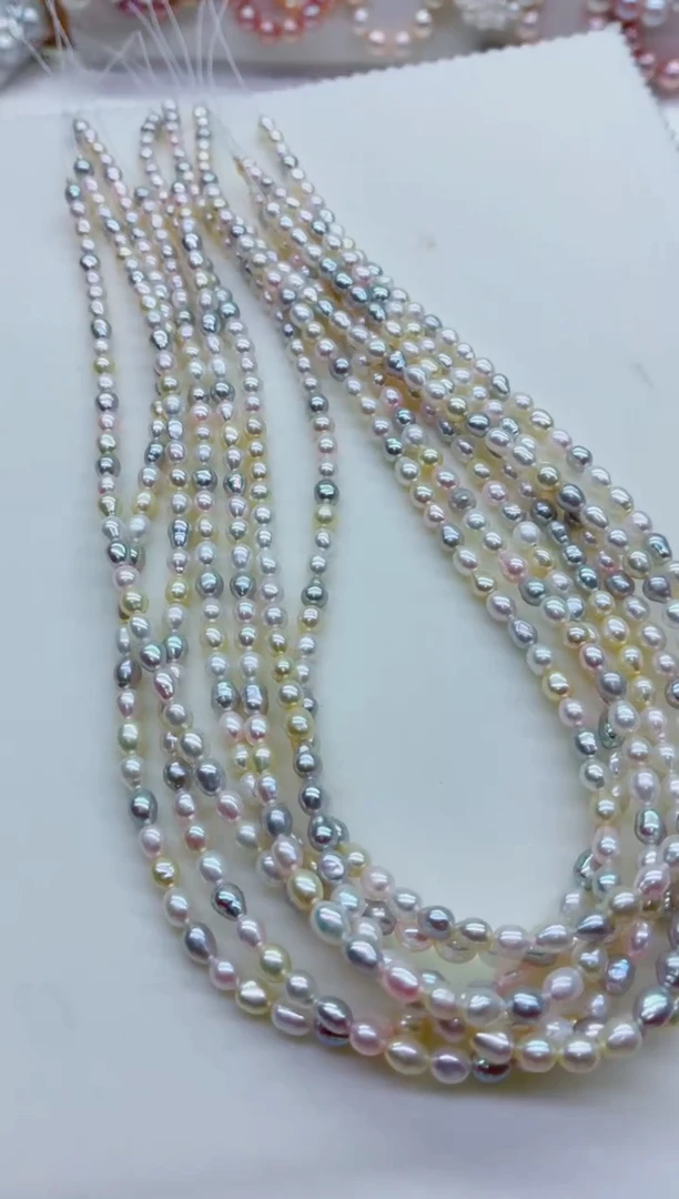 淡水珍珠合金项链多样性发其一，非无暇