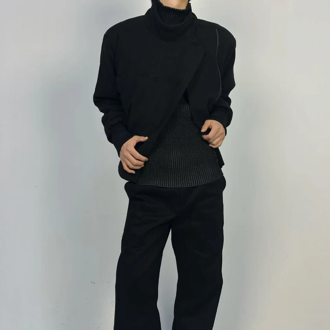 YOFFICIAL「BERKANA」亚麻肌理大竹节纹解构击剑棉服bomber