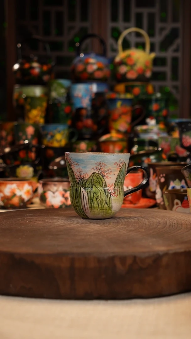 油画 手绘釉下彩