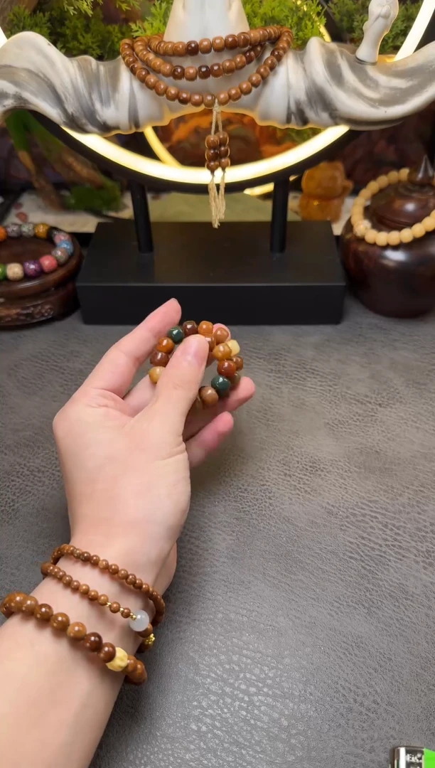 手串菩提根/象牙果菩提根炭烧焦糖多宝老型