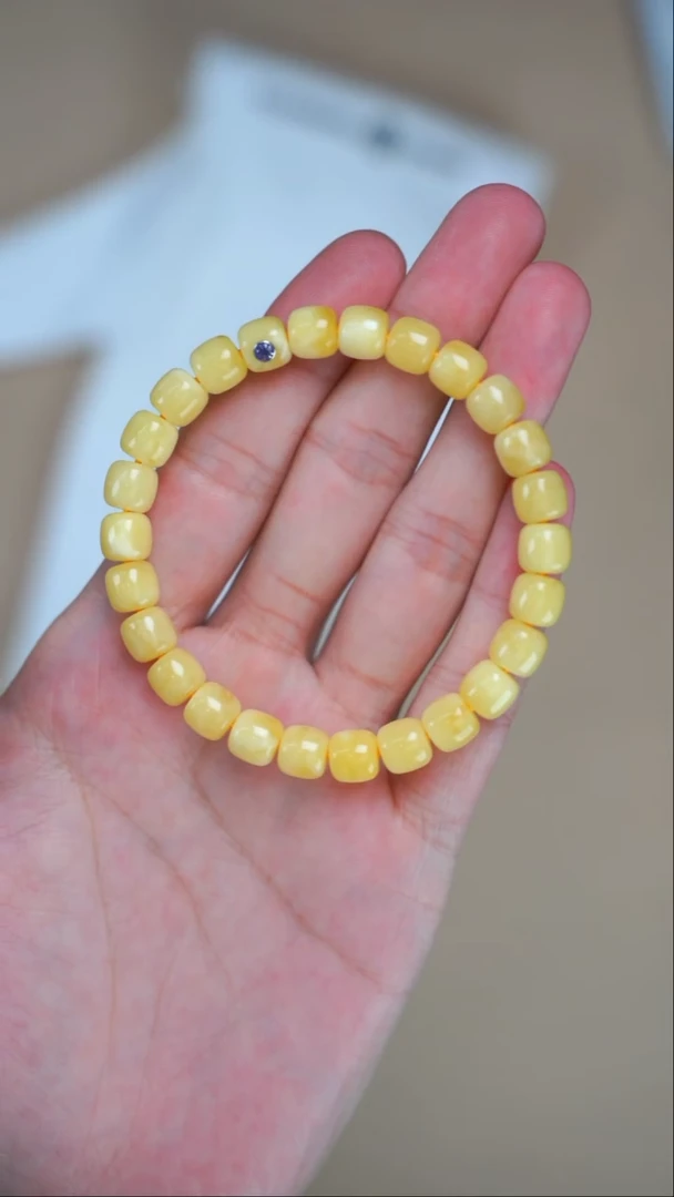 手链蜜蜡未镶嵌2967 8mm蓝标老型单圈