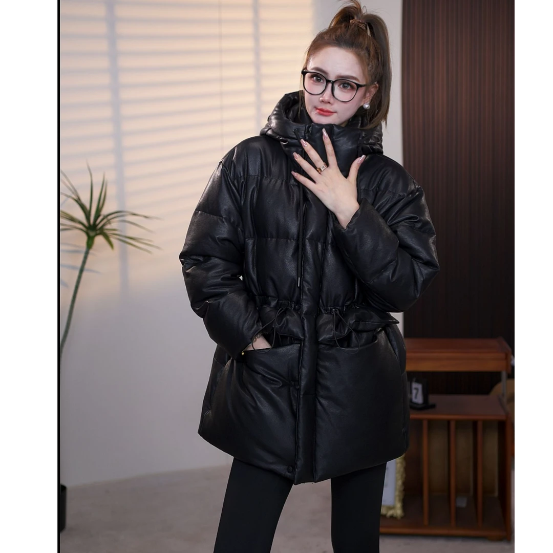 反季羽绒服中长款经典时尚百搭连帽黑色休闲韩版