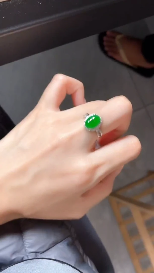 银S925镶嵌戒指翡翠51151