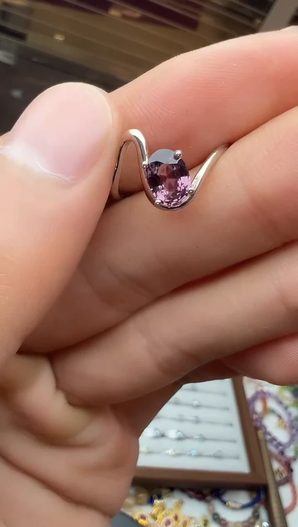 银S925镶嵌戒指尖晶石尖晶石戒指 多样性发其一