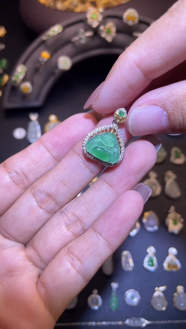 吊坠(不含链)银S925镶嵌翡翠1