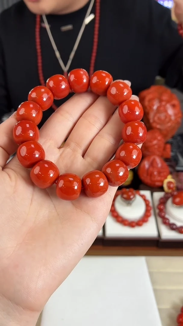 未镶嵌瓦西老型手串16mm南红玛瑙（多样式发其一）