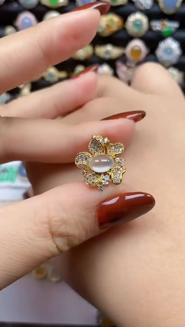 银S925镶嵌戒指翡翠1819