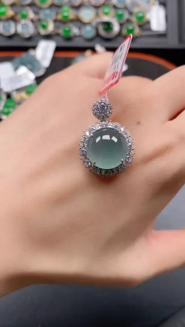 银S925镶嵌戒指翡翠111