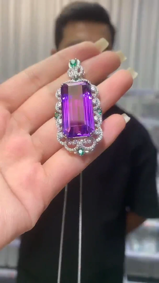 颈饰银S925镶嵌紫晶【宝石世家严选】