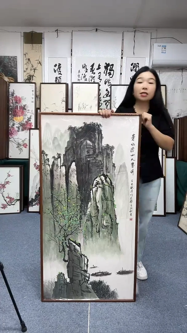 国画62*122实木画框京东包邮手绘