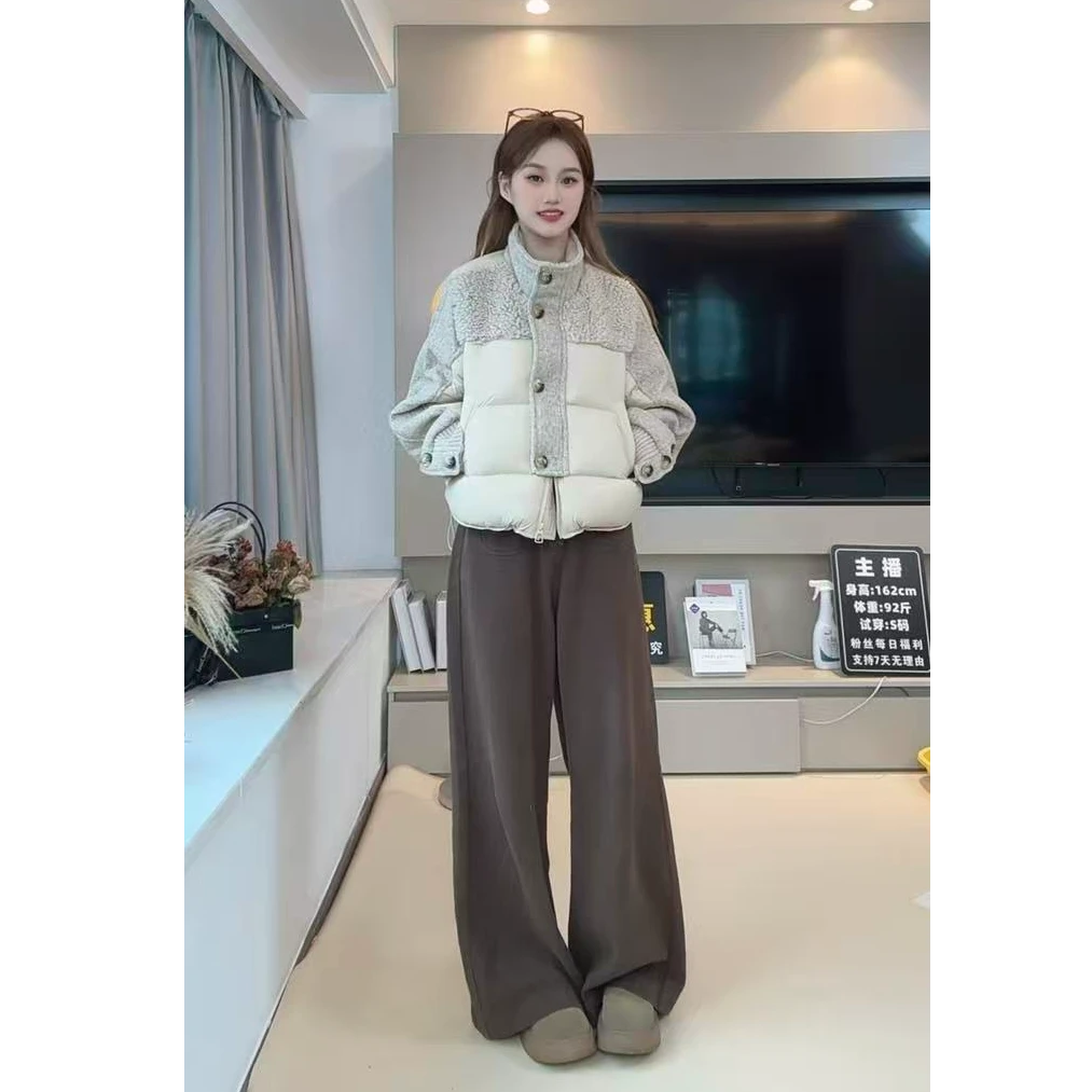 运补6-8 2025冬季新款小个子棉服短款拼接时尚洋气设计感小众外套