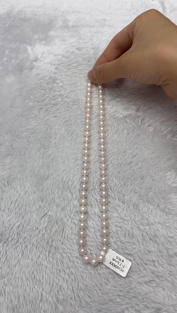 海水珍珠银S925镶嵌项链AK7-7.5mm