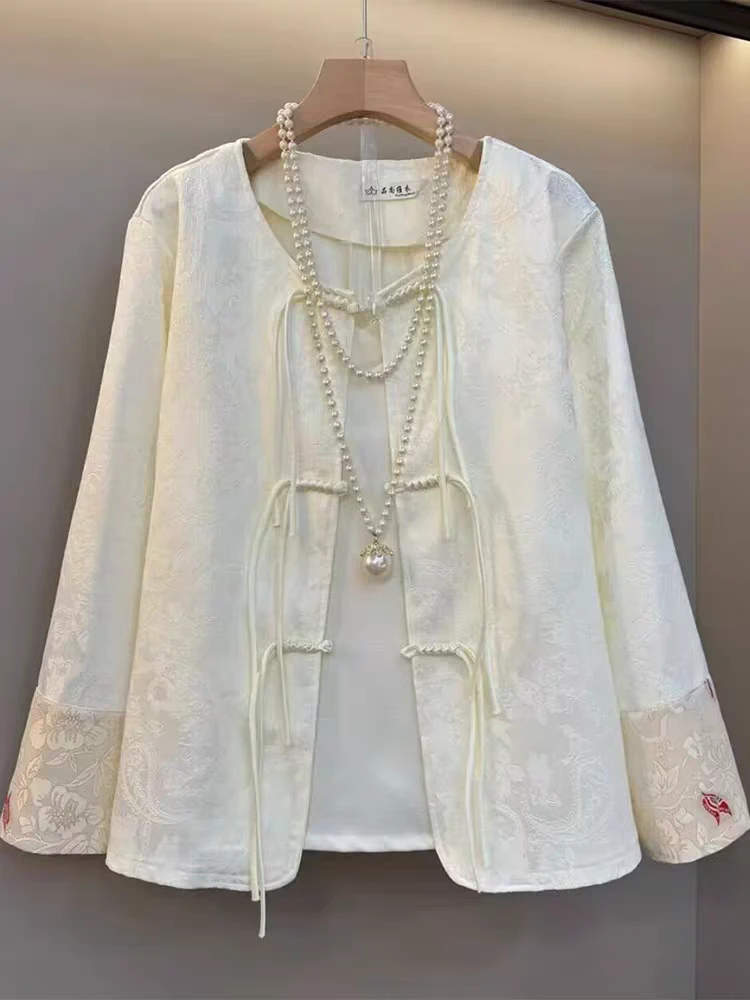 新中式国风复古盘扣提花外套气质开衫常规长袖女装唐装网红洋气款