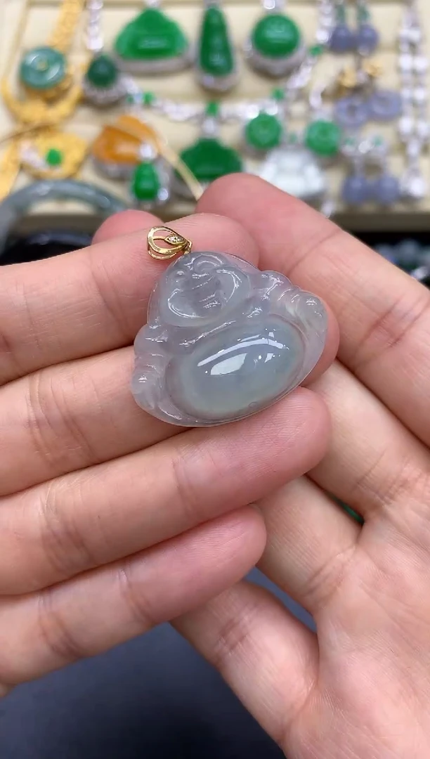 颈饰18K金镶嵌翡翠117-中国好珍宝