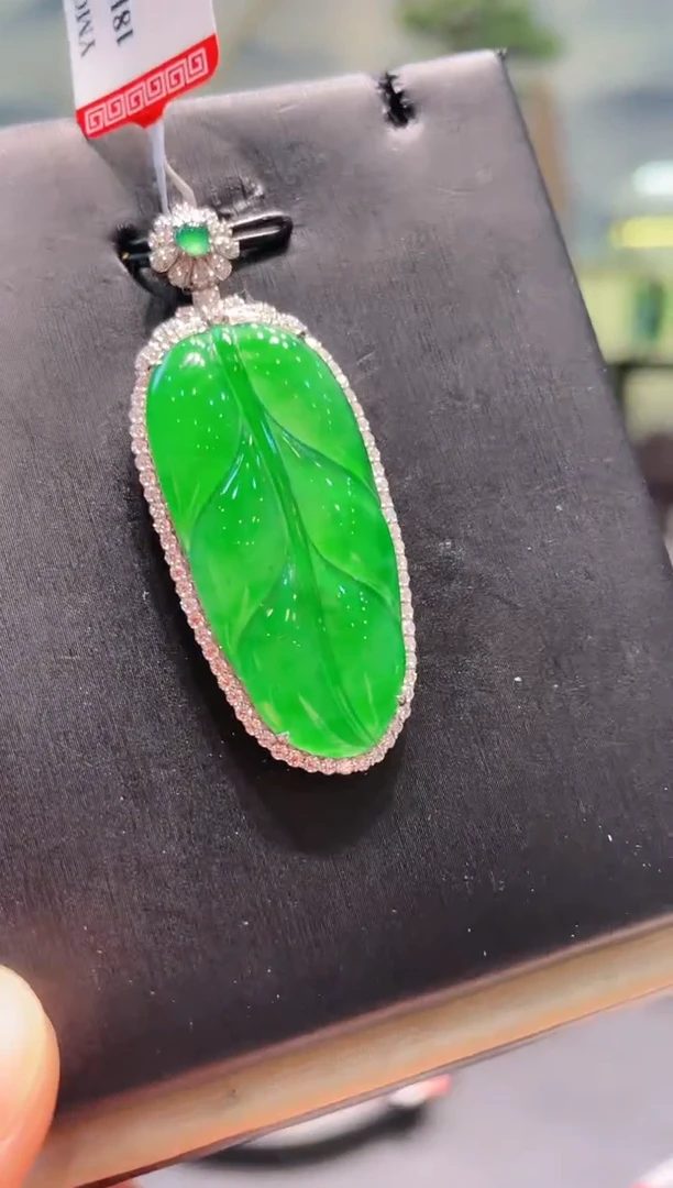 【闪购商品】翡翠颈饰18K金镶嵌A86天然A货翡翠