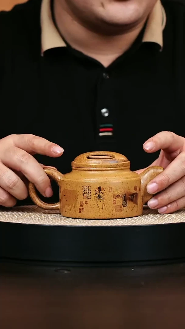 茶壶紫砂牛盖 柴烧