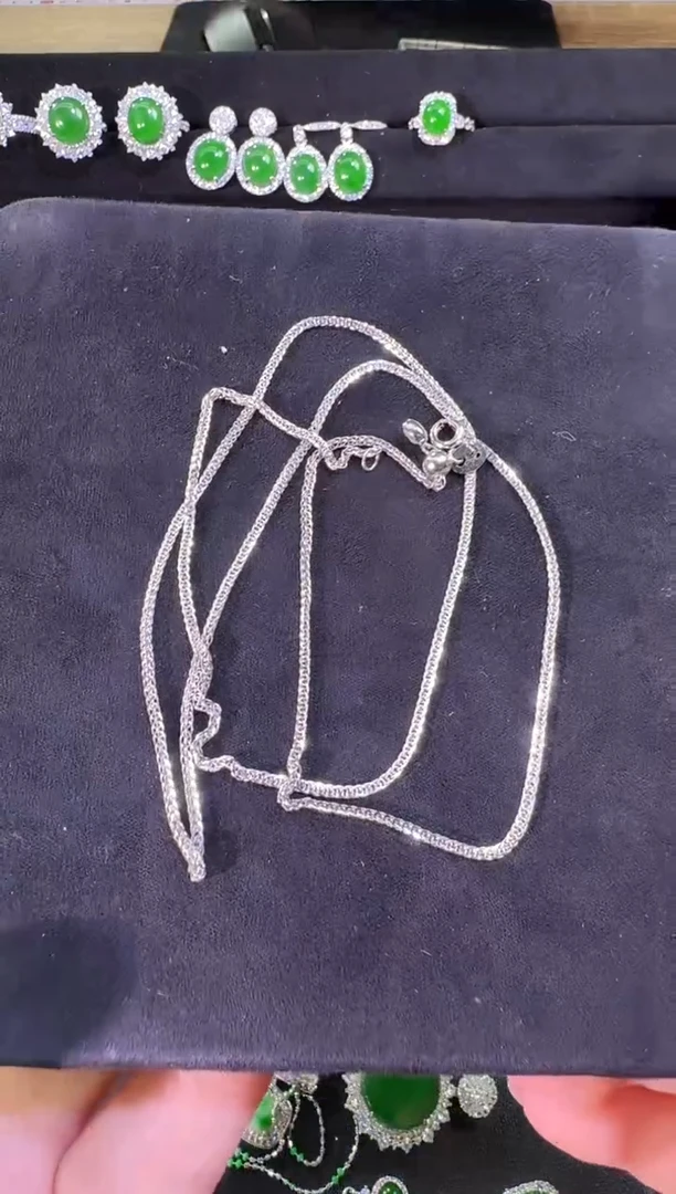 翡翠银S925镶嵌吊坠(不含链)项链