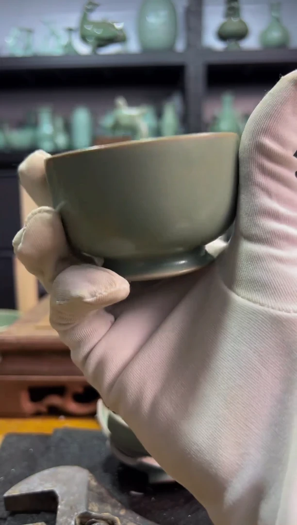 摆件微瑕仿古釉杯子AAA