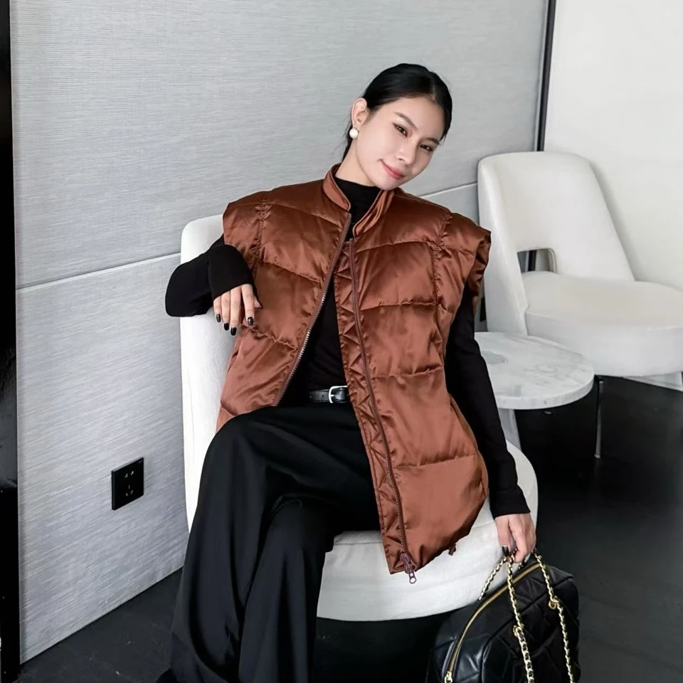 5211缎面立领马甲