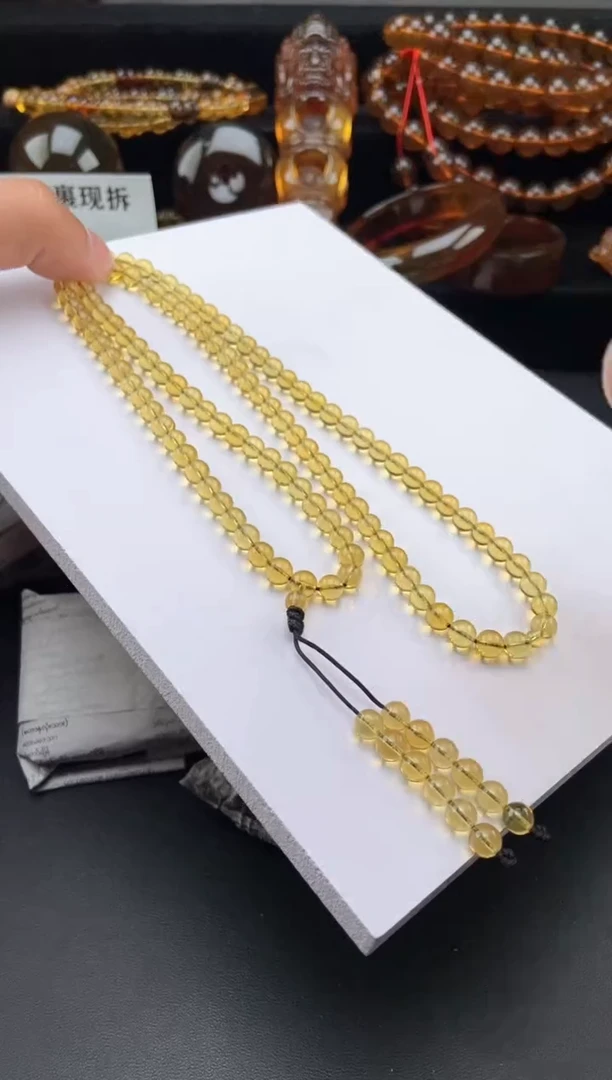 【闪购商品】琥珀手链未镶嵌蓝珀108多圈项链