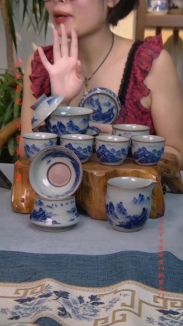 简装家用款9件套 老陶泥开片纹陶瓷茶具
