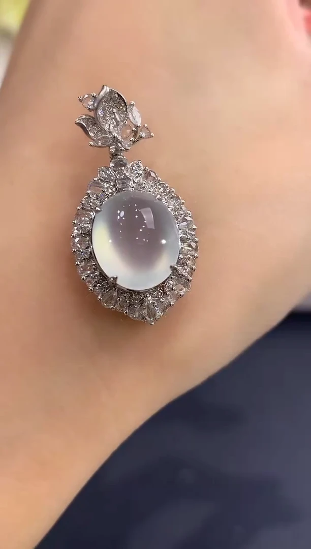 吊坠(不含链)18K金镶嵌翡翠q50