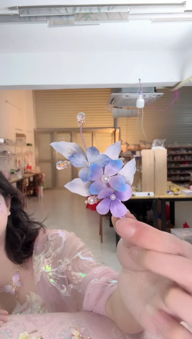 非金属无938 非遗绒花夹子