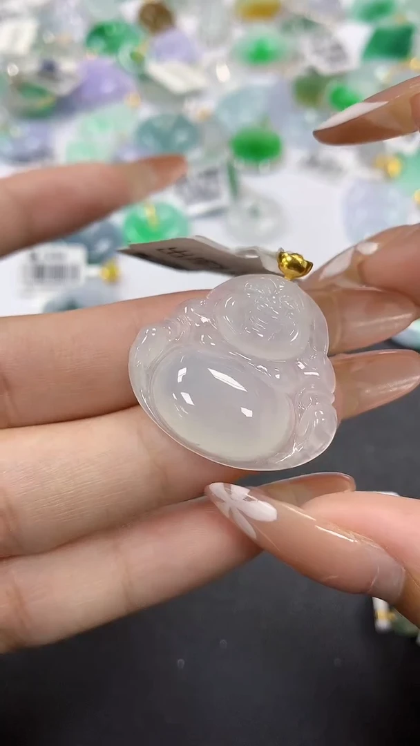 颈饰18K金镶嵌翡翠a货假一赔三支持复检百元上9元证书费自理