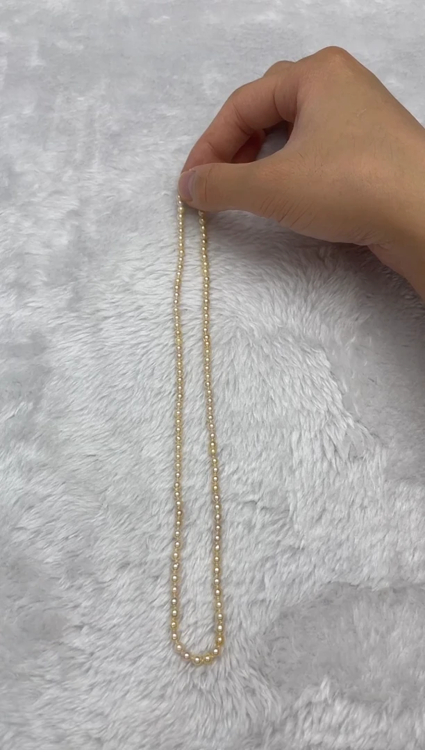 项链银S925镶嵌海水珍珠AK羽皇金3.5-4mm