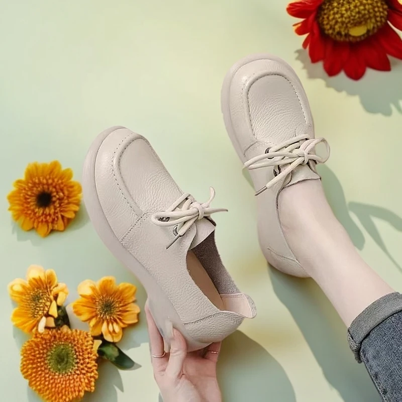 小李-鞋包【GLS】春秋软底防滑系带休闲单鞋