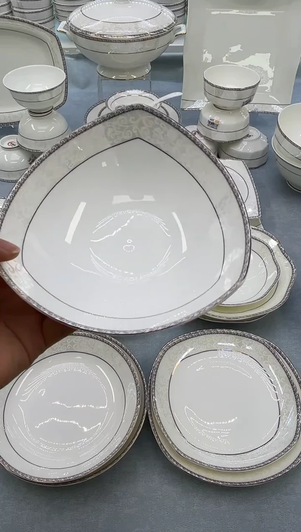 骨瓷玲珑6三角2个