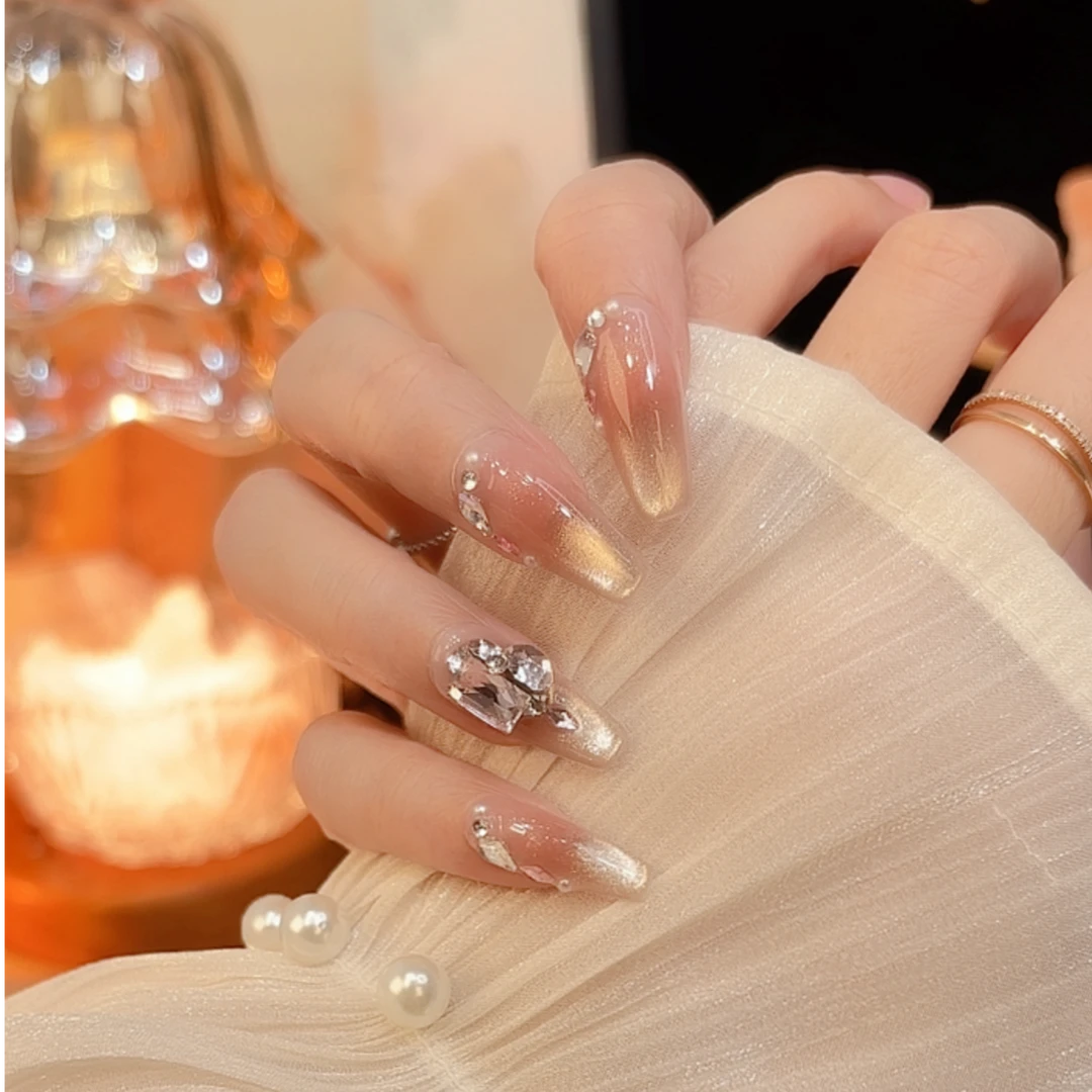 楼兰公主-美甲店高定手工美甲-可重复佩戴-掉钻包补1773