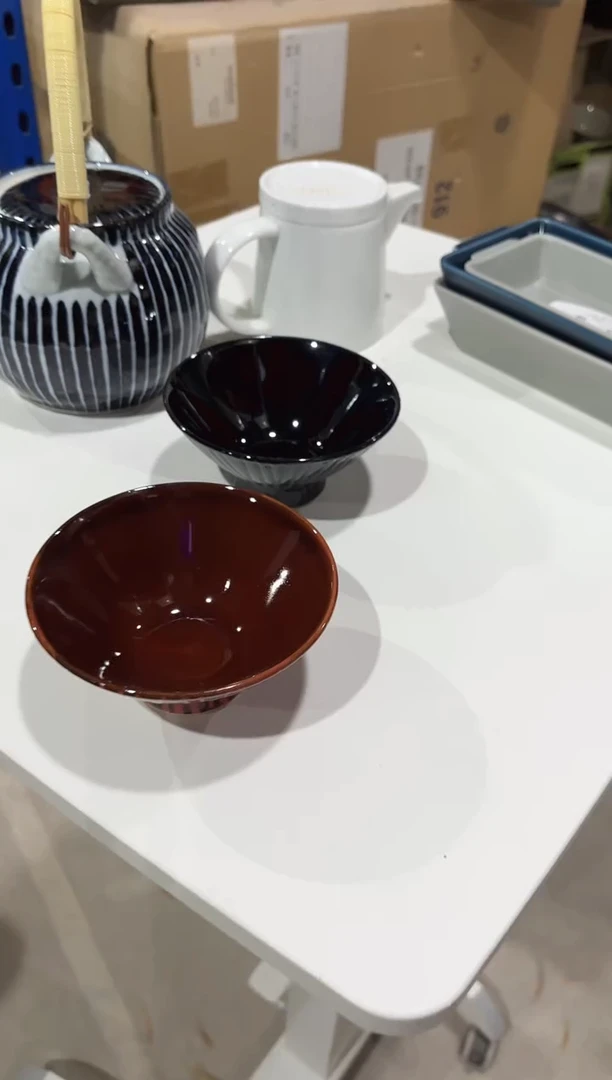 瓷筋模様　茶碗ペア筋模様　茶碗ペア