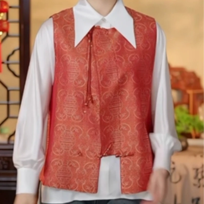 佳  新中式  风  357324 宋锦 双喜马甲
