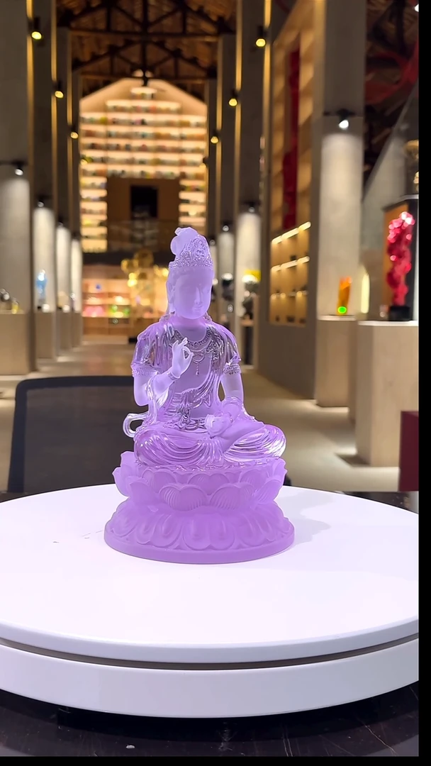 摆件0601059-1璨石美学紫罗兰观音菩萨琉璃摆件