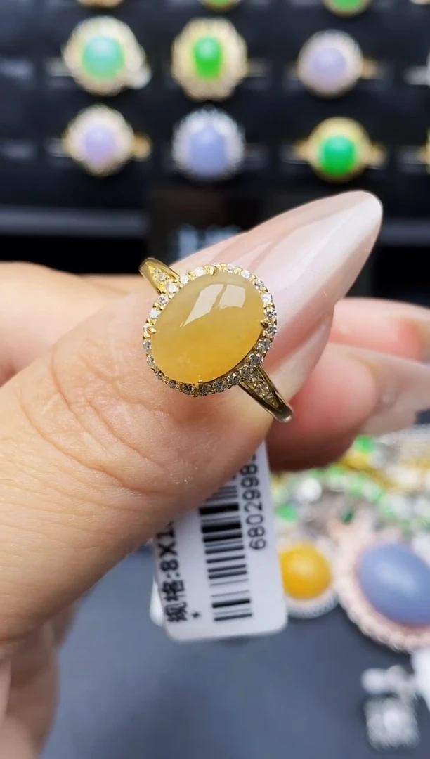 银S925镶嵌戒指翡翠0448