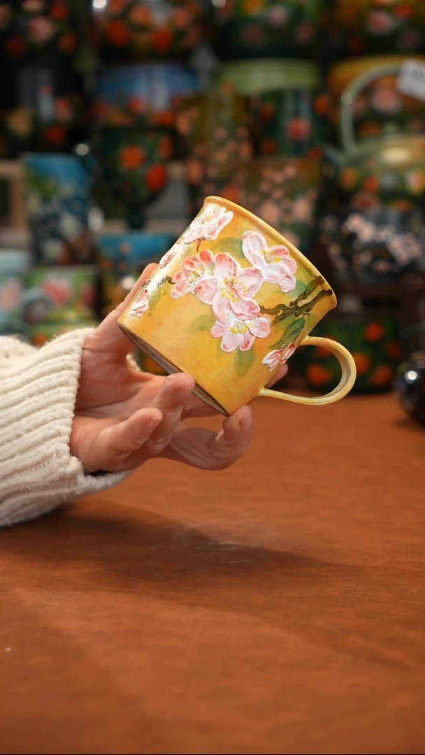 紫砂油画手绘釉下彩