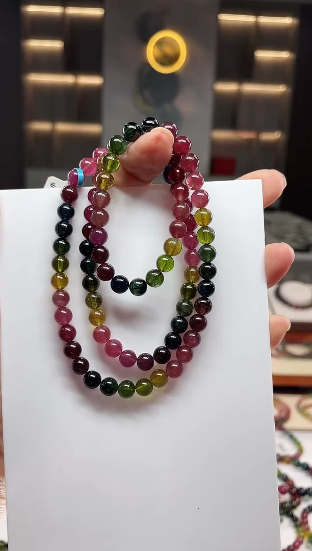 三圈手串未镶嵌碧玺（多样性发一条）Q