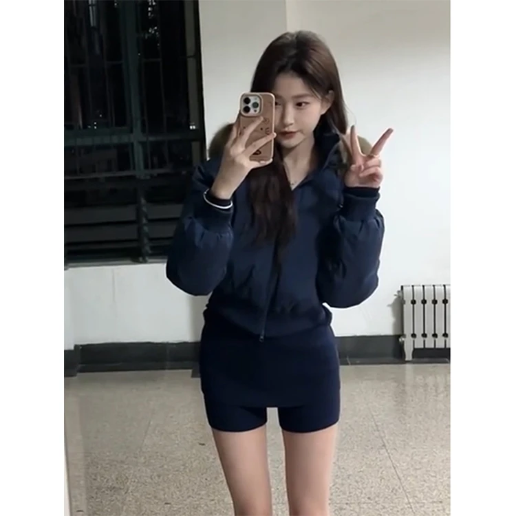 修身显瘦设计拆解毛领高级感连帽短款棉服女冬季爆款加厚保暖棉袄