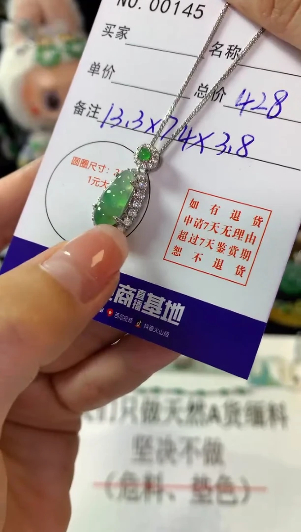 翡翠银S925镶嵌颈饰翡翠