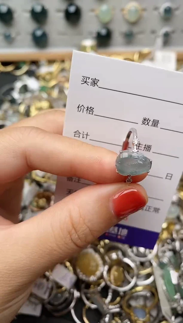 银S925镶嵌戒指翡翠.363