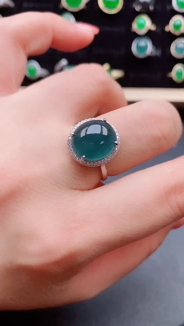 【闪购商品】翡翠戒指银S925镶嵌12121