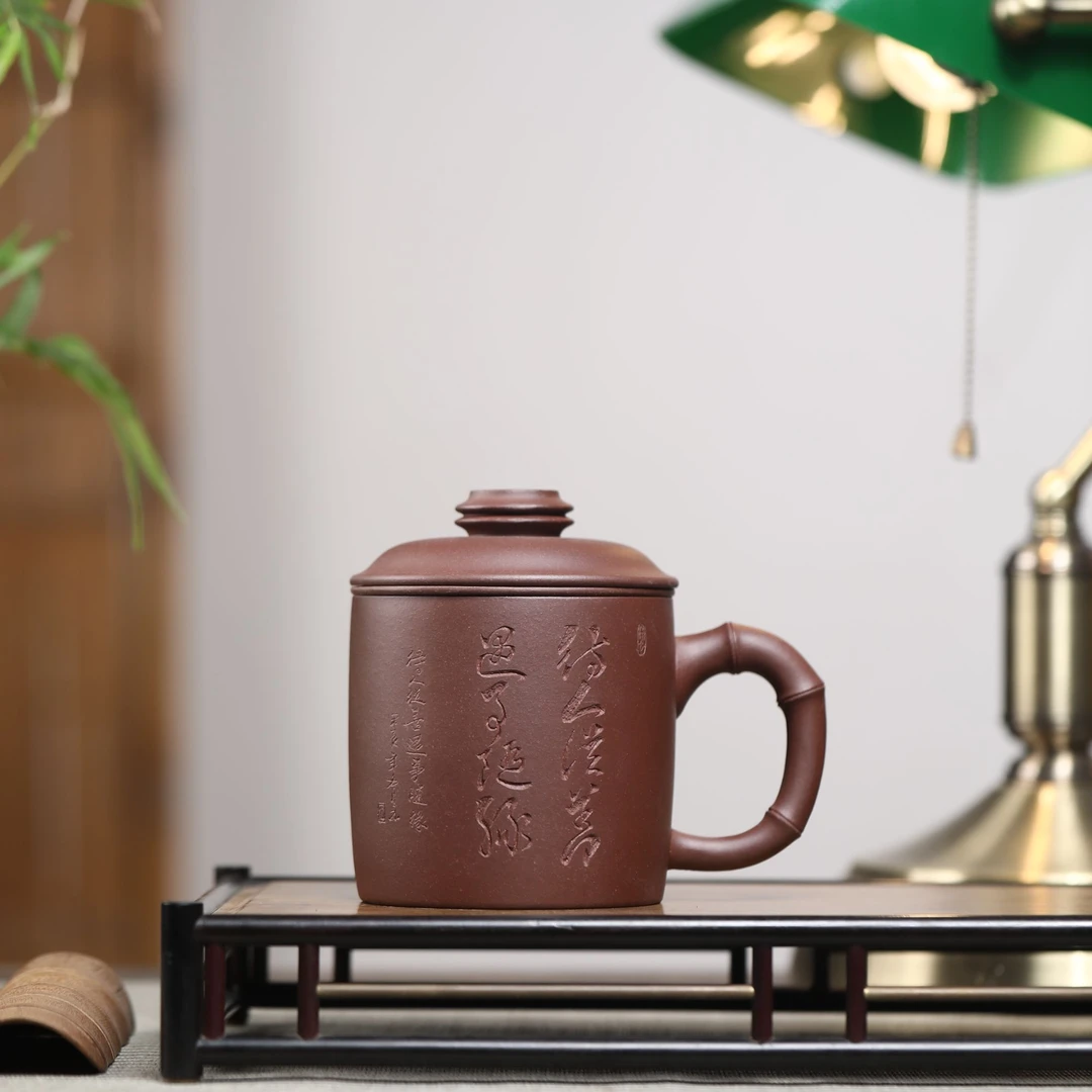 尾单微瑕宜兴原矿紫砂手工紫泥随缘三件套480cc左右