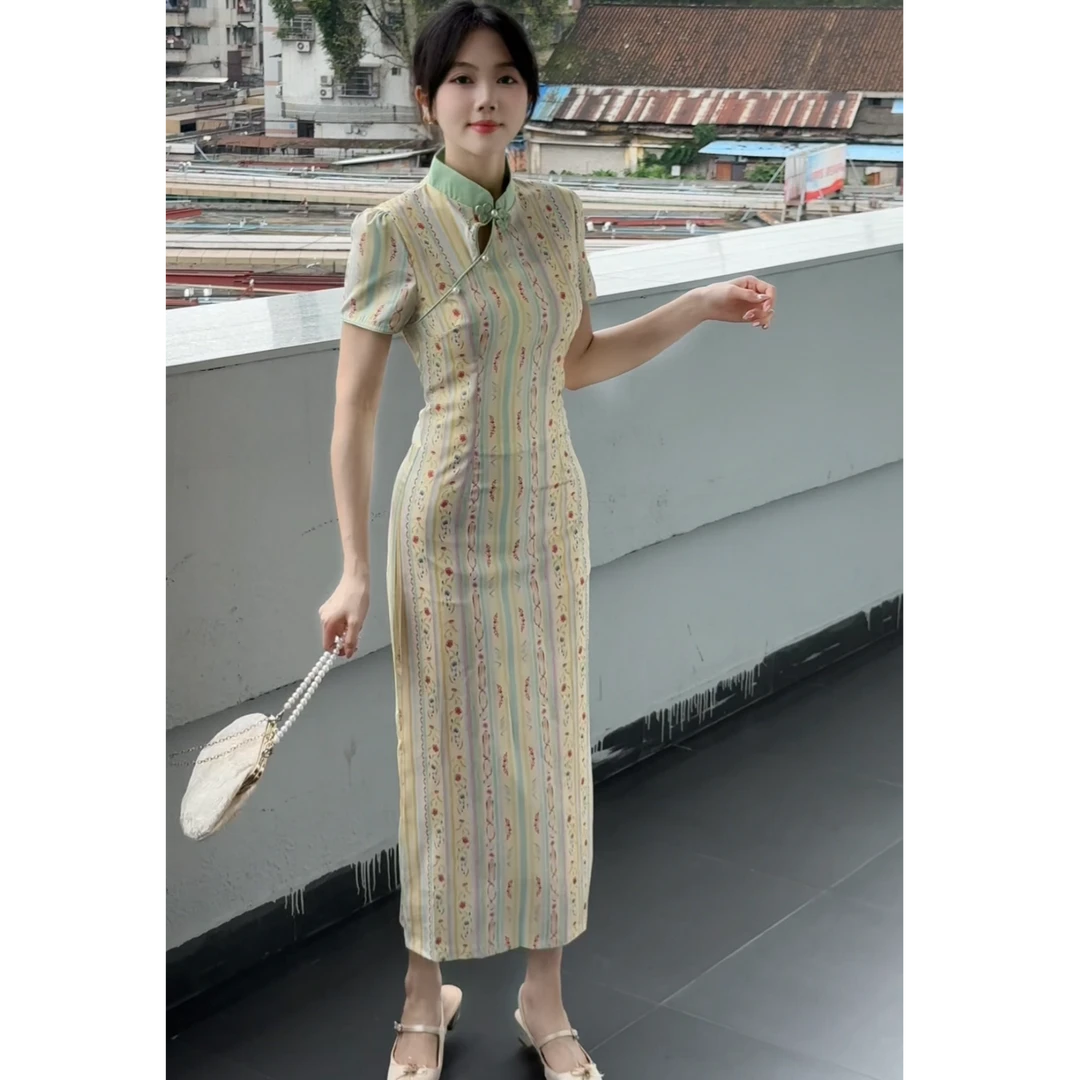 【C10】新中式国风2025夏甜美减龄风改良旗袍气质小个子女