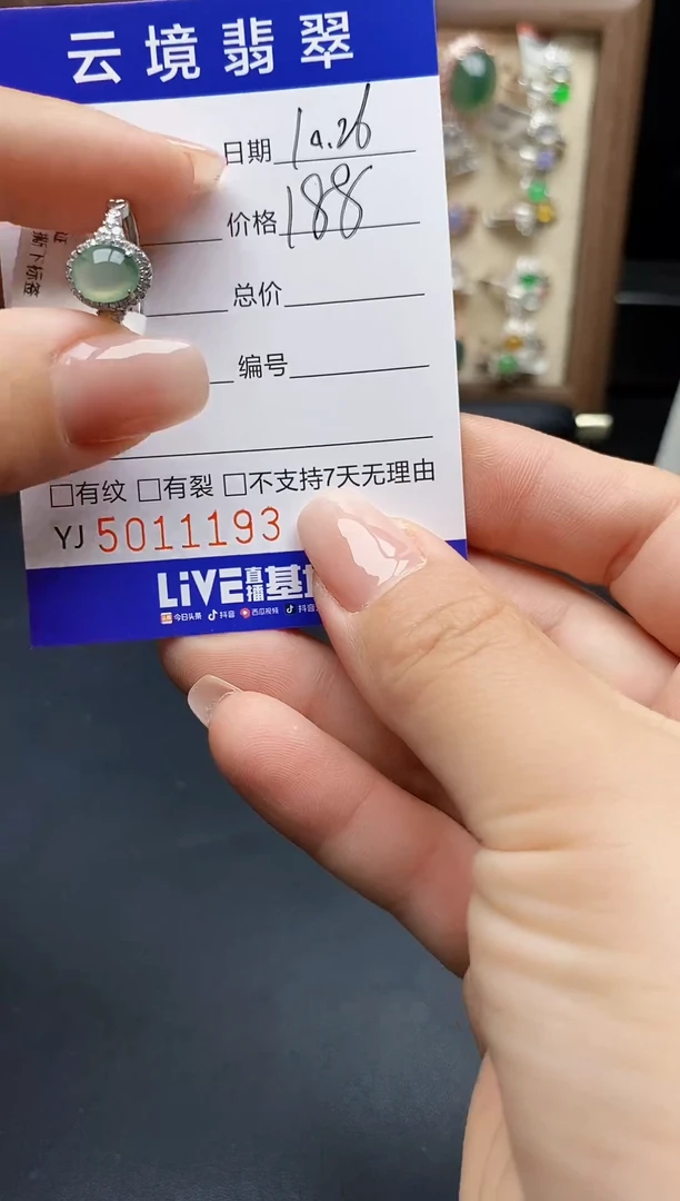 银S925镶嵌戒指翡翠1193