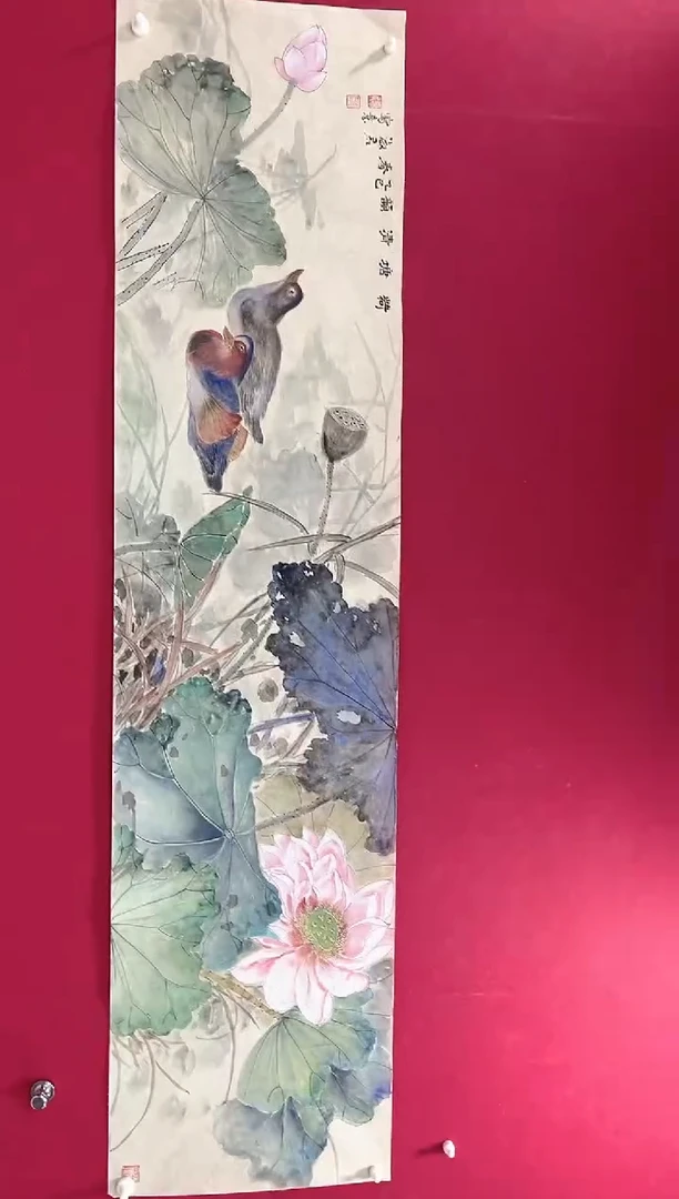国画夏淑君老师四尺对开