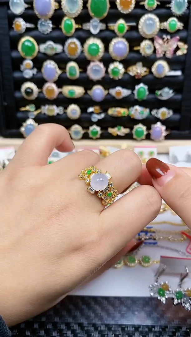 银S925镶嵌戒指翡翠432