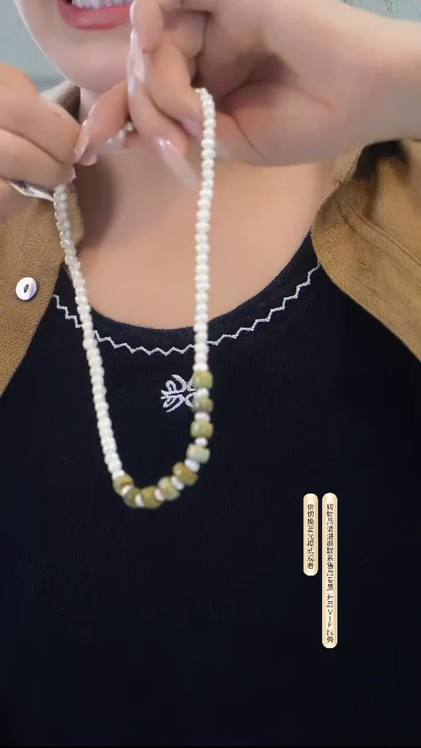 银S925镶嵌项链淡水珍珠发货一件