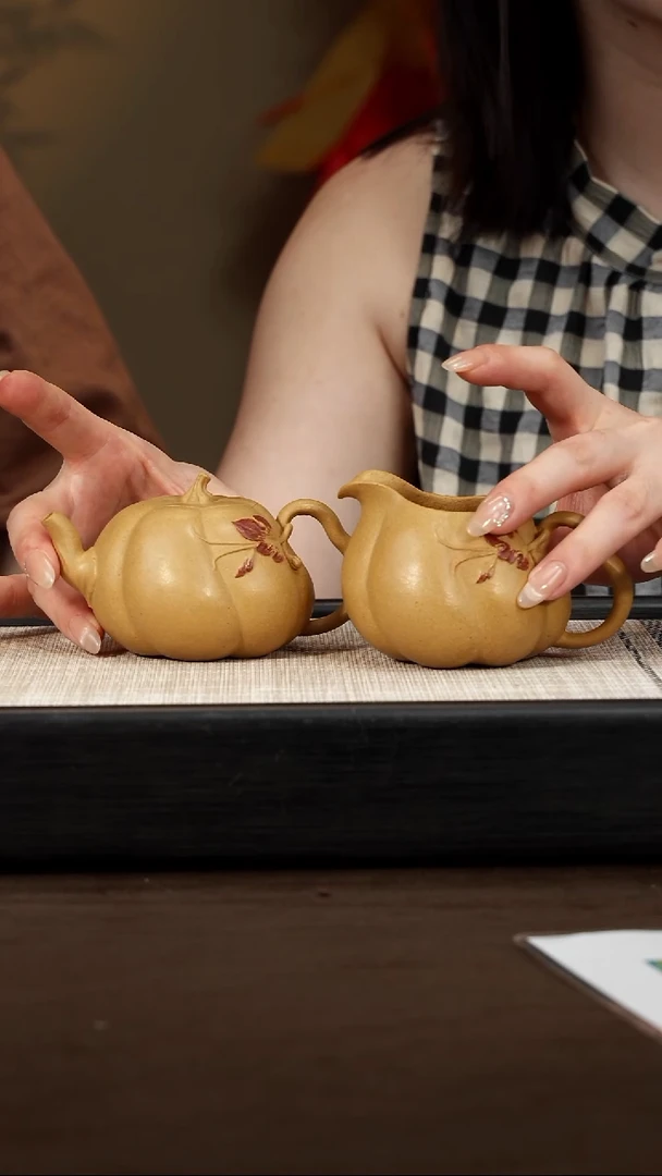 茶壶紫砂【P089】南瓜（两件）  CXF